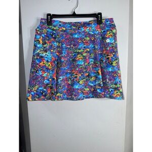 Dona Jo Birdie skort blue multicolored with black shorts plus size 3X